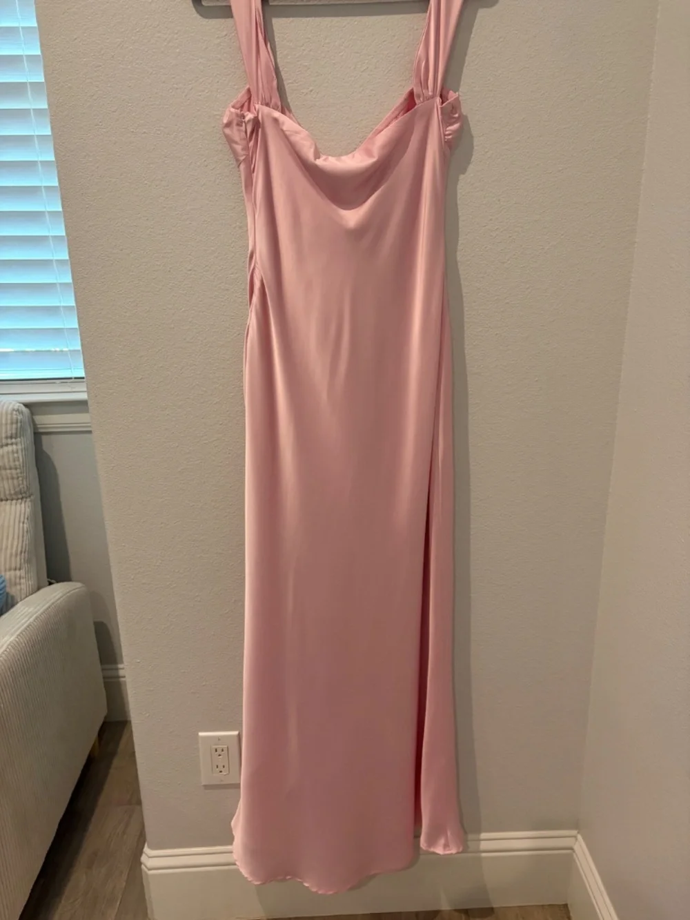 Light Pink Off Shoulder Maxi Dress